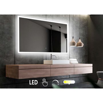 Mie 2 - 160 x 80 cm - Firkantet LED-speil